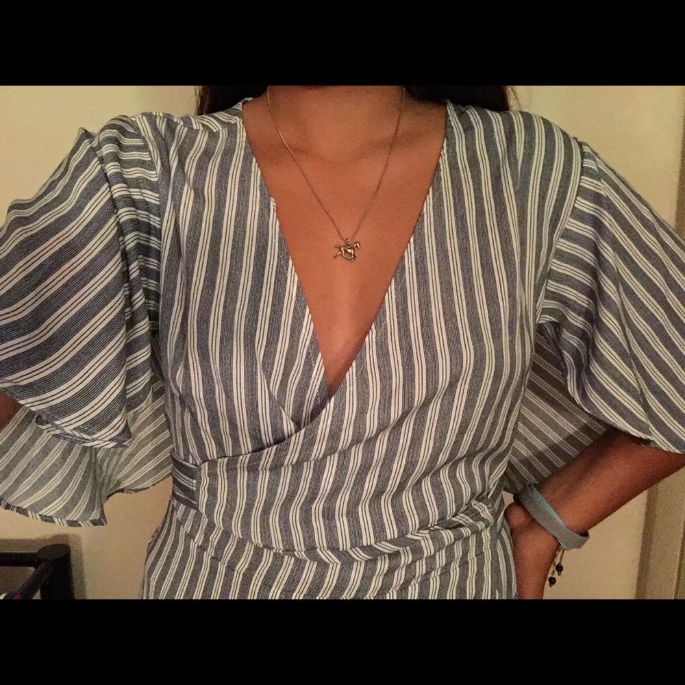 the room Stripped flowy dress